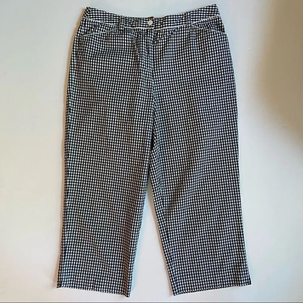 Talbots  Y2K Gingham Check high rise Capri